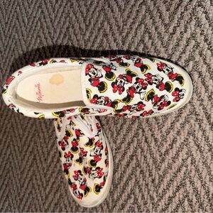 Disney Women's Sneakers - White with Mickey and Minnie Print